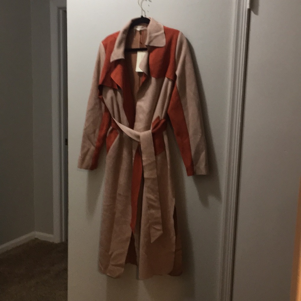 Faux suede coat size medium with tags